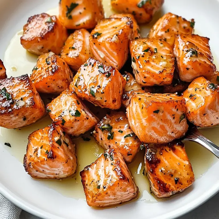 Air Fryer Salmon Bites (Lemon Garlic Butter)