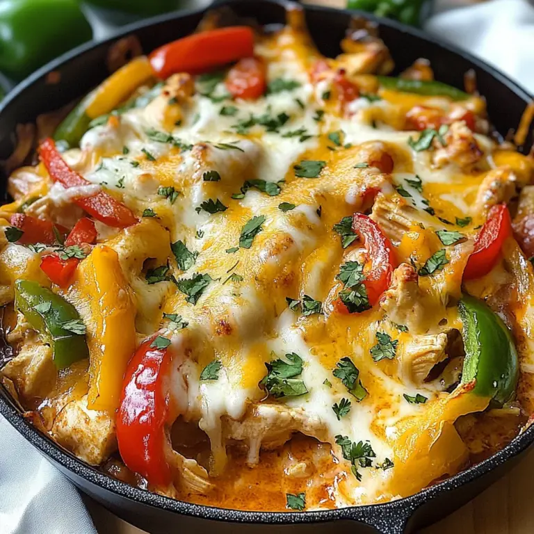 Chicken Fajitas Casserole (easy and cheesy!)