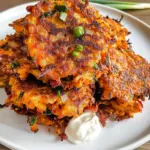 Sweet Potato Fritters with Bacon and Green Onions