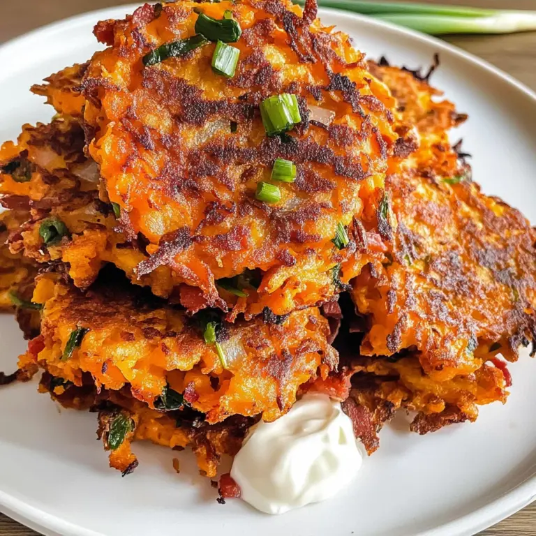 Sweet Potato Fritters with Bacon and Green Onions