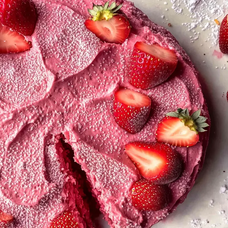 Vegan Strawberry Cake (Gluten free + 6 ingredients)