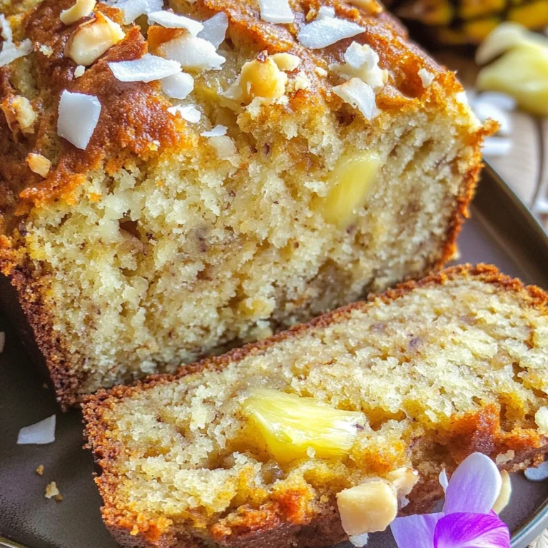 Hawaiian Banana Bread with Pineapple, Coconut & Macadamia Nuts