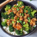 Honey Sriracha Ground Chicken and Broccoli