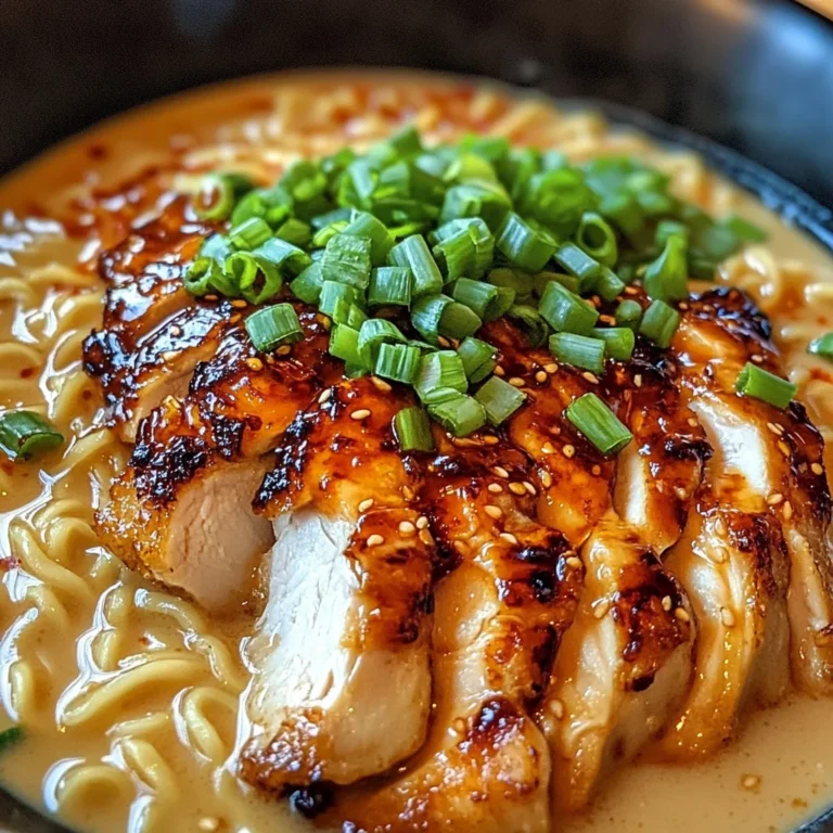 Fiery Chicken Ramen with Creamy Garlic Sauce