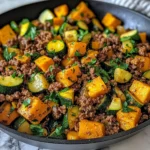 Ground Beef Zucchini Sweet Potato Skillet
