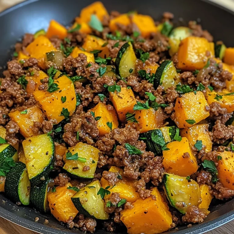 Ground Beef Zucchini Sweet Potato Skillet
