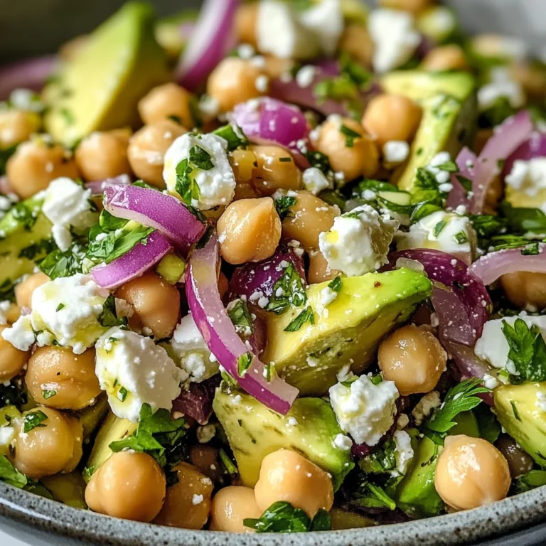 Chickpea Feta Avocado Salad