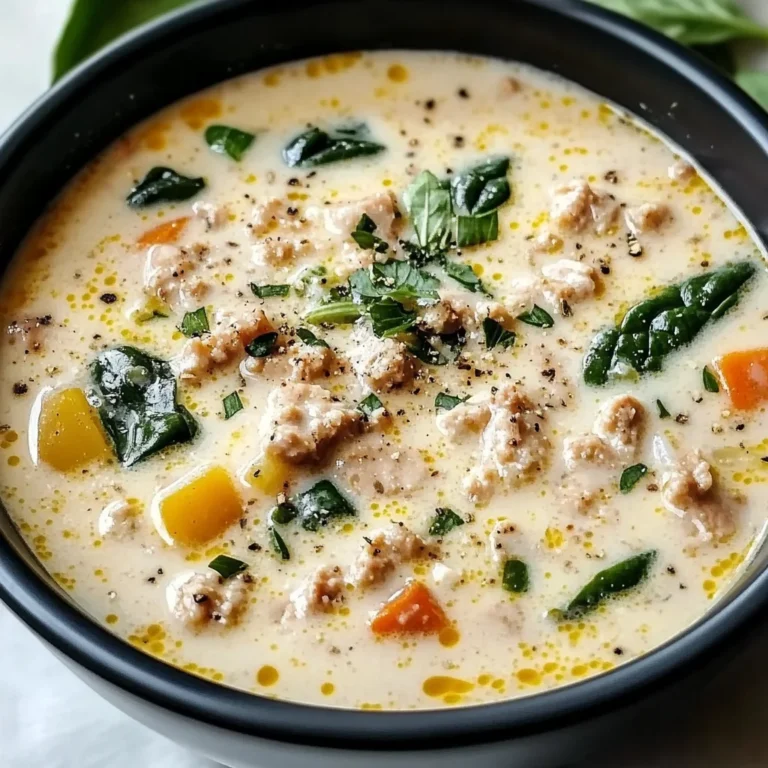 Creamy Italian Ground Chicken Soup