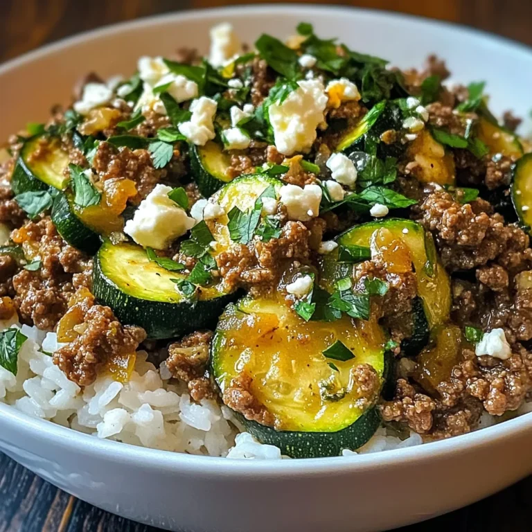 Greek-Style Beef and Zucchini Rice Bowl