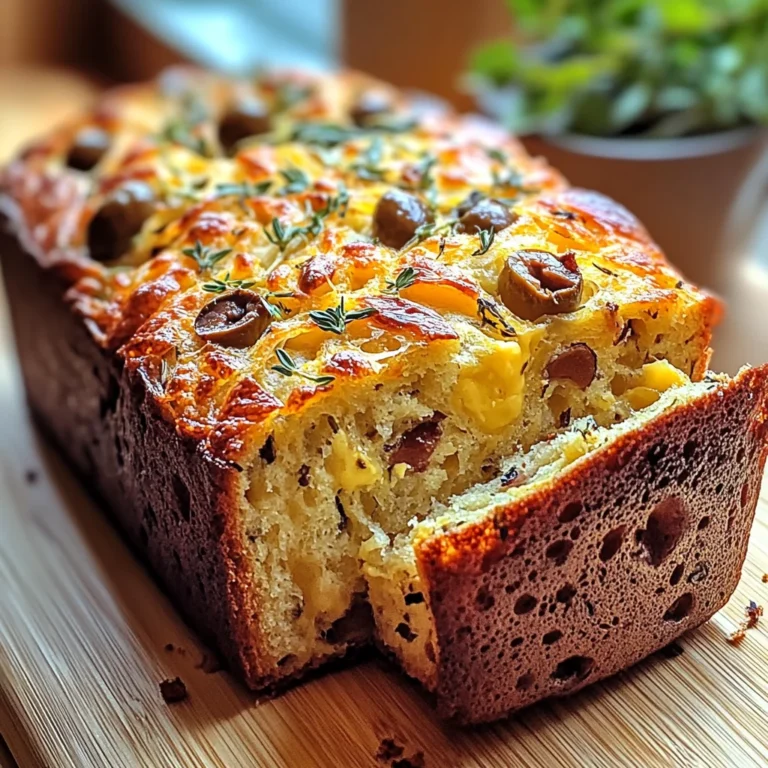 Savory Quick Bread With Cheese And Olives 🧀🍞