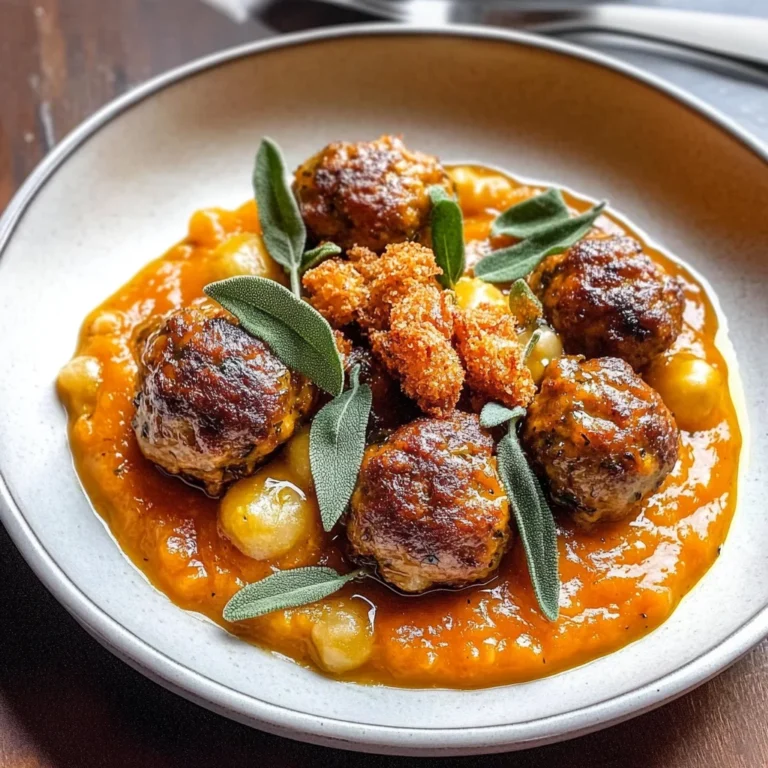 Turkey Meatballs in Pumpkin Sage Sauce